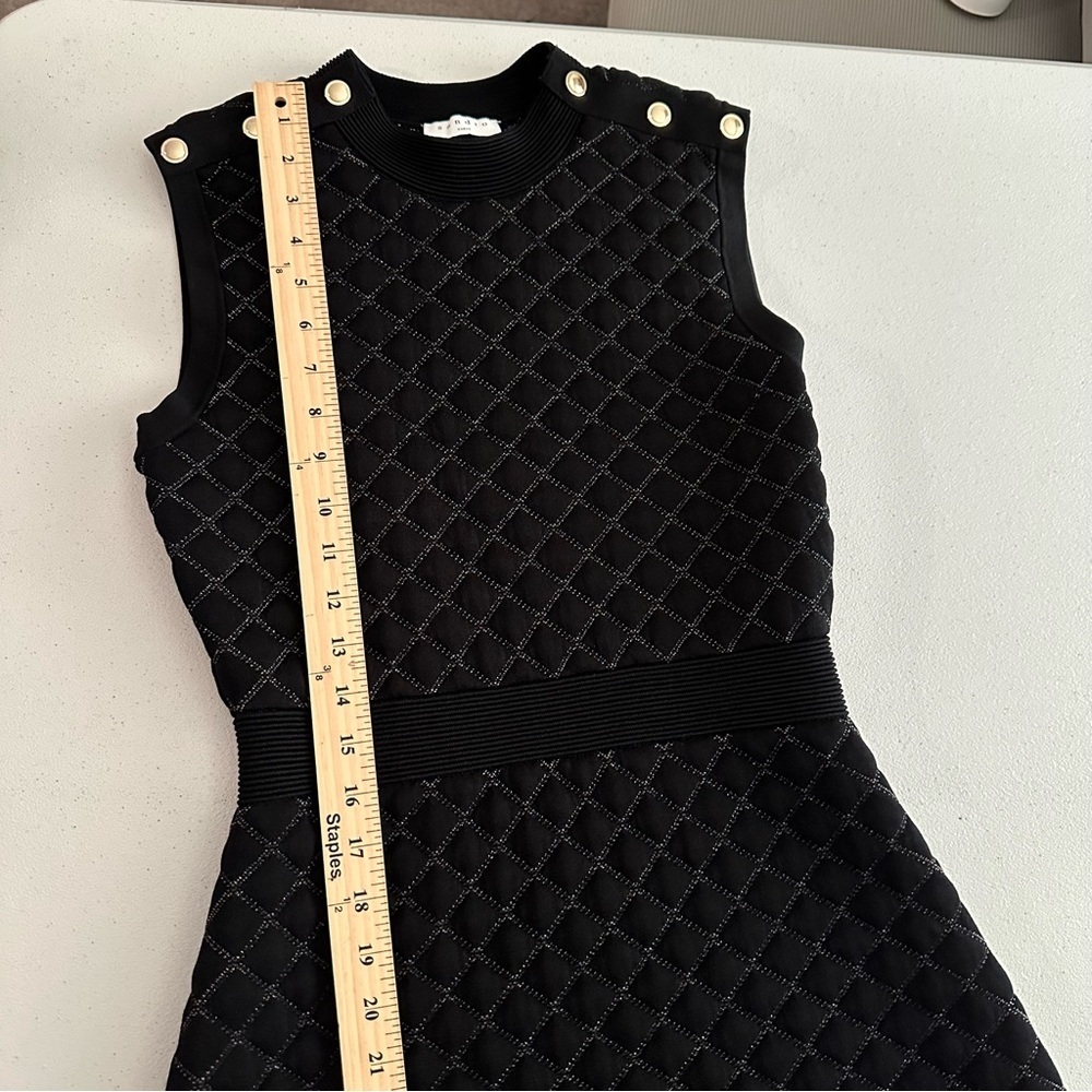 Sandro paris many quilted lurex knit dress - Picture 11 of 13